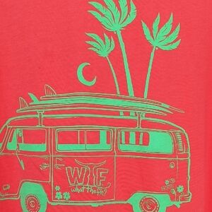 What The Fin T-shirt Graphic Tee in Red and Green